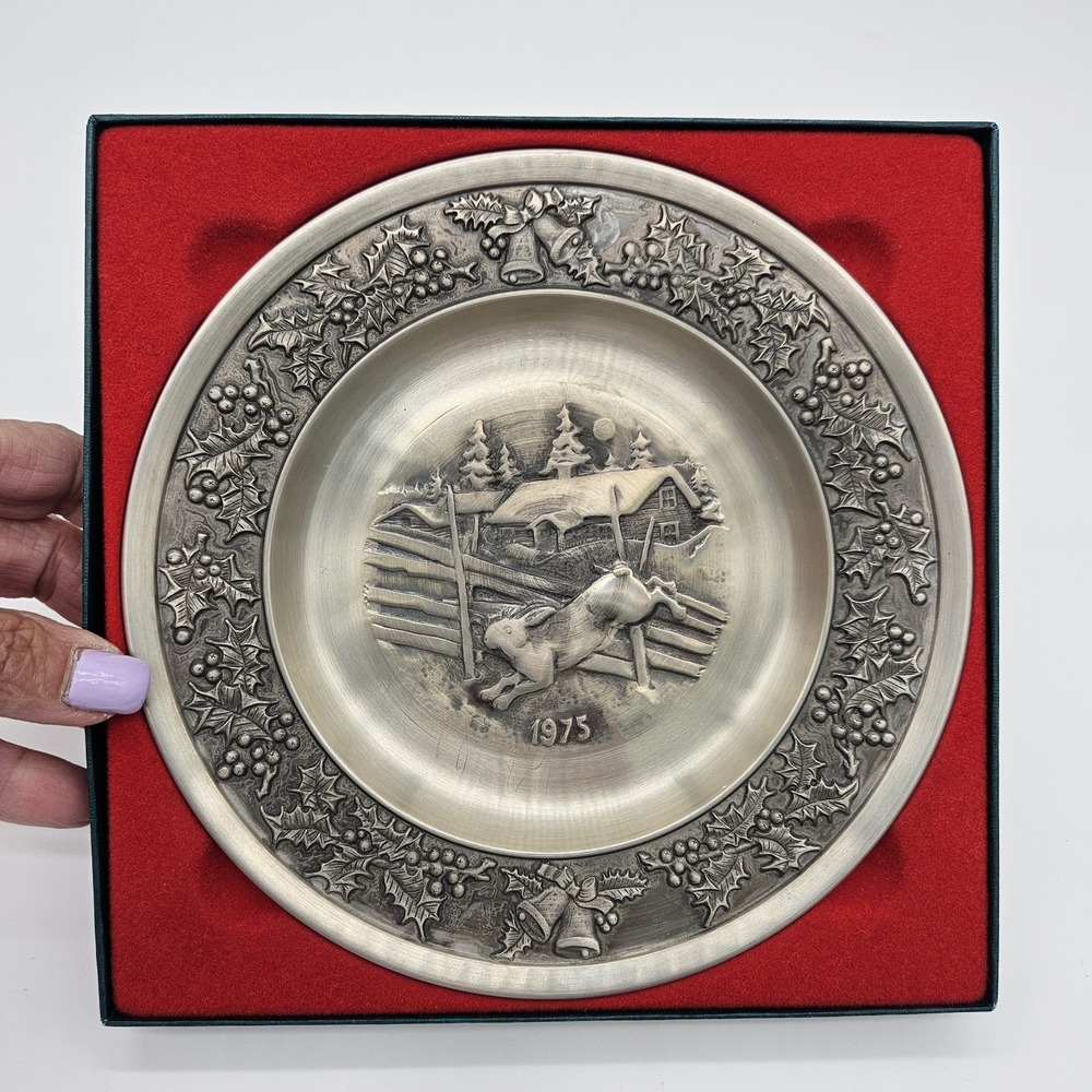 Rare 1975 Mastad Juleplatte Christmas Pewter Plate Signed NIB Ltd Edition